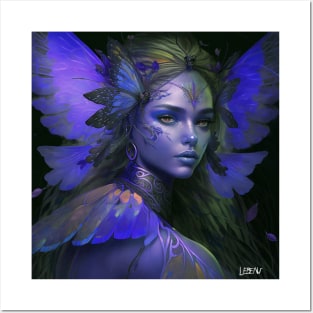 bright dark lady butterfly fairy ecopop art Posters and Art